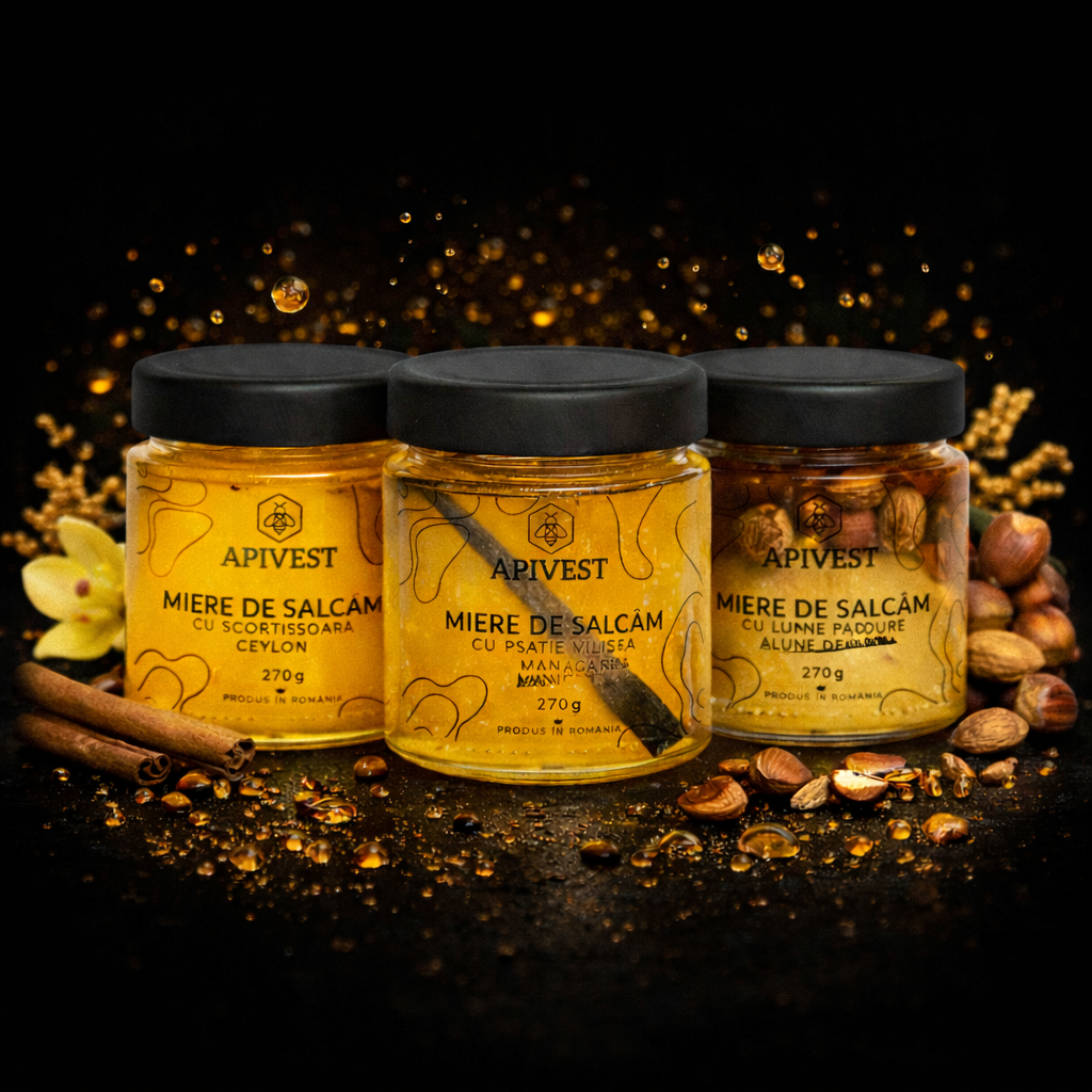 MIEREplus – Miere de Salcâm cu Nuci, Fructe și Condimente