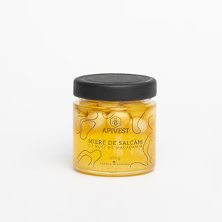 Miere de Salcâm cu Nuci de Macadamia Apivest MIEREplus 270g – Miere Gourmet