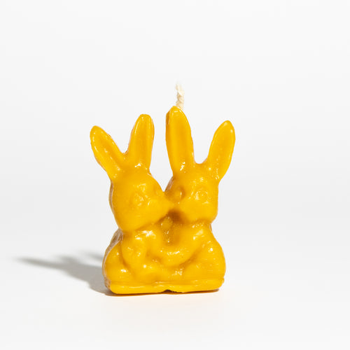 Lumânare Doi Iepurași din Ceară de Albine – Cadou Premium | Apivest