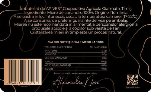 Miere de Coriandru Apivest 270g
