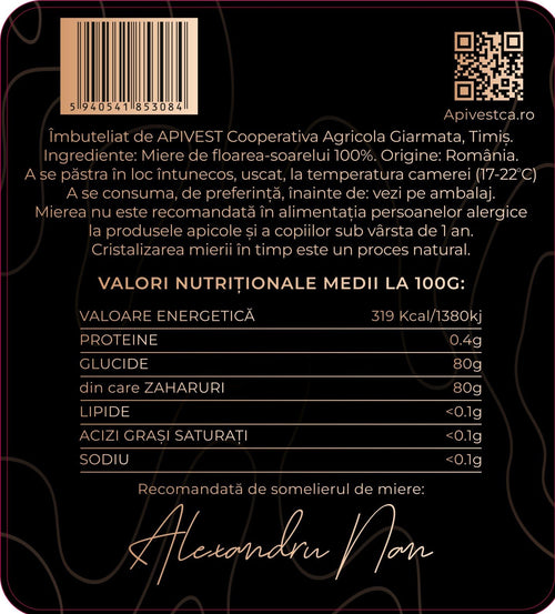 Miere de Floarea-Soarelui Apivest 670g