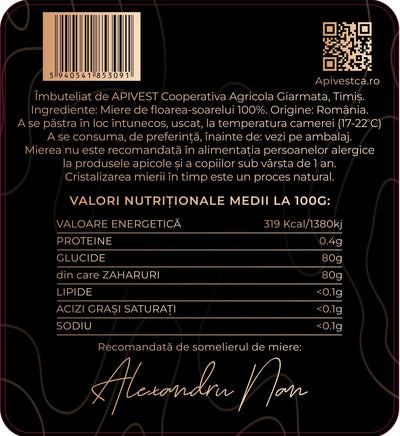 Miere de Floarea-Soarelui Apivest 900g