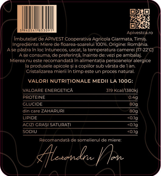 Miere de Floarea-Soarelui Apivest 900g