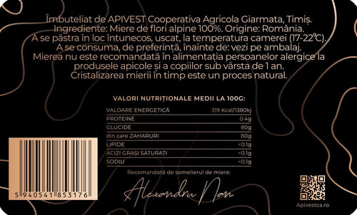 Miere de Flori Alpine Apivest 450g