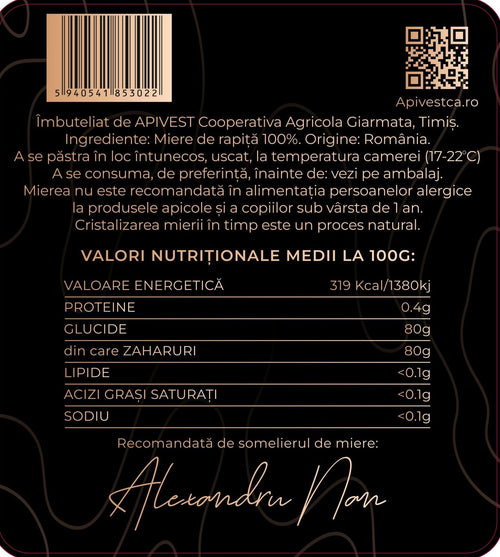 Miere de Rapiță Apivest 900g